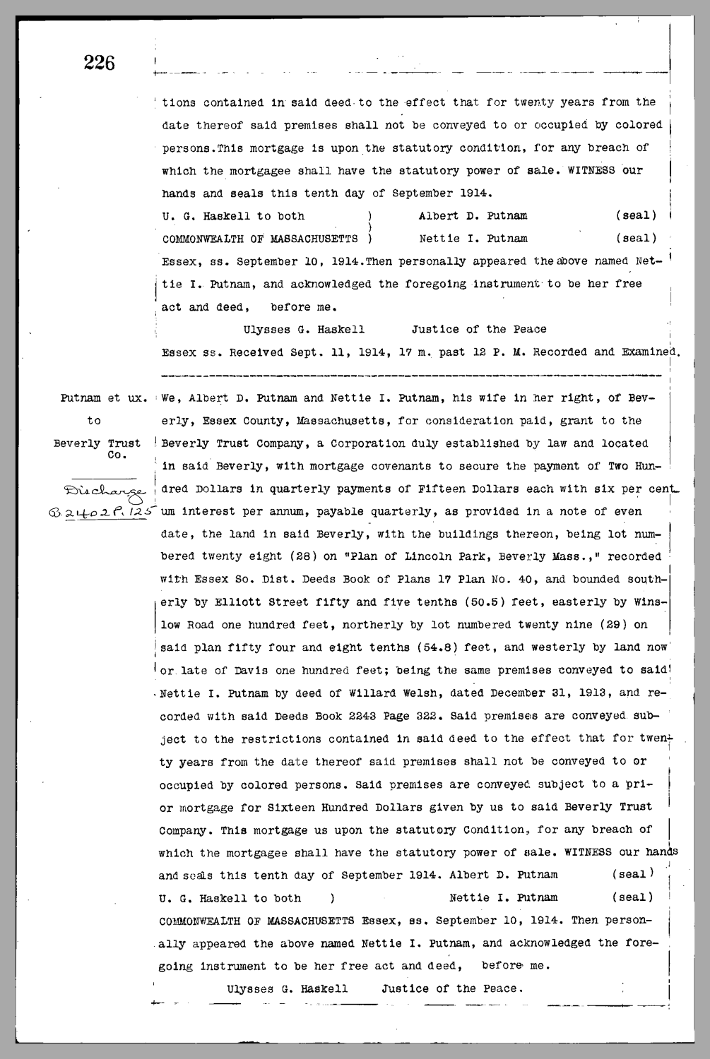 Ghost Deed Example Harborlight Homes - Fair Housing North Shore MA | Dirty Deeds Project