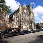 The nonprofit developer Preservation of Affordable Housing is converting the rectory, school, and convent buildings that surround the Sacred Heart Catholic Church at 49 6th St. in Cambridge seen here on August 1, 2025.